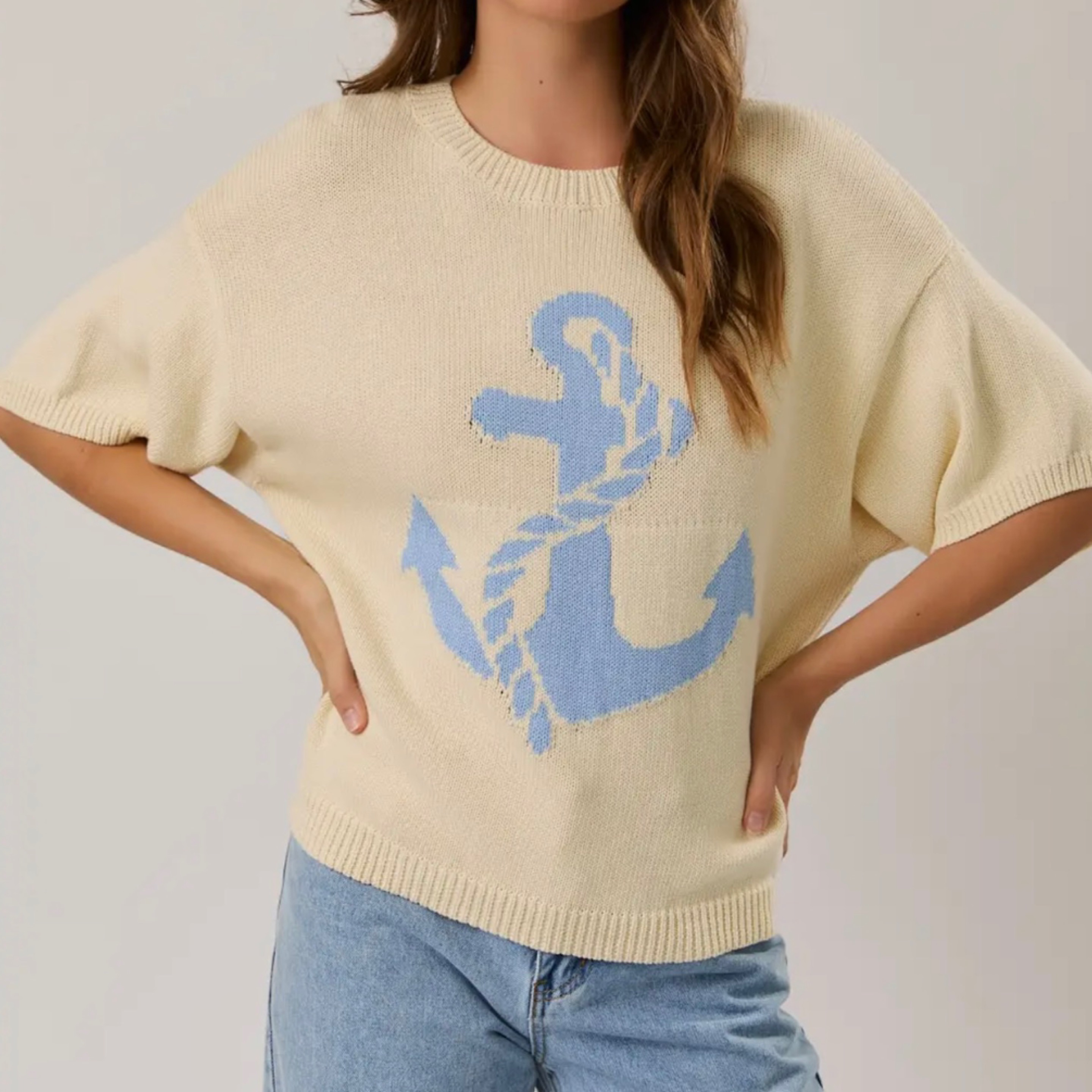 Le Lis round neck sweater top — Bama Tan boutique, Tuscaloosa AL