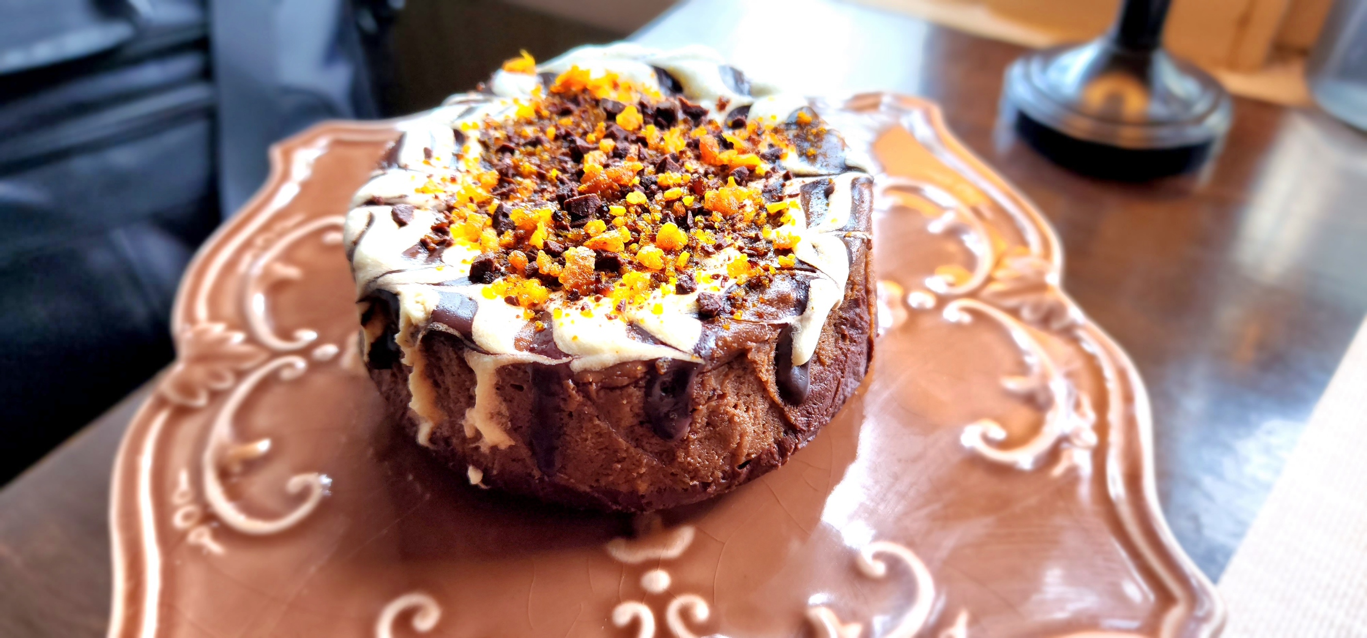 Dark Chocolate Orange Truffle Cheesecake