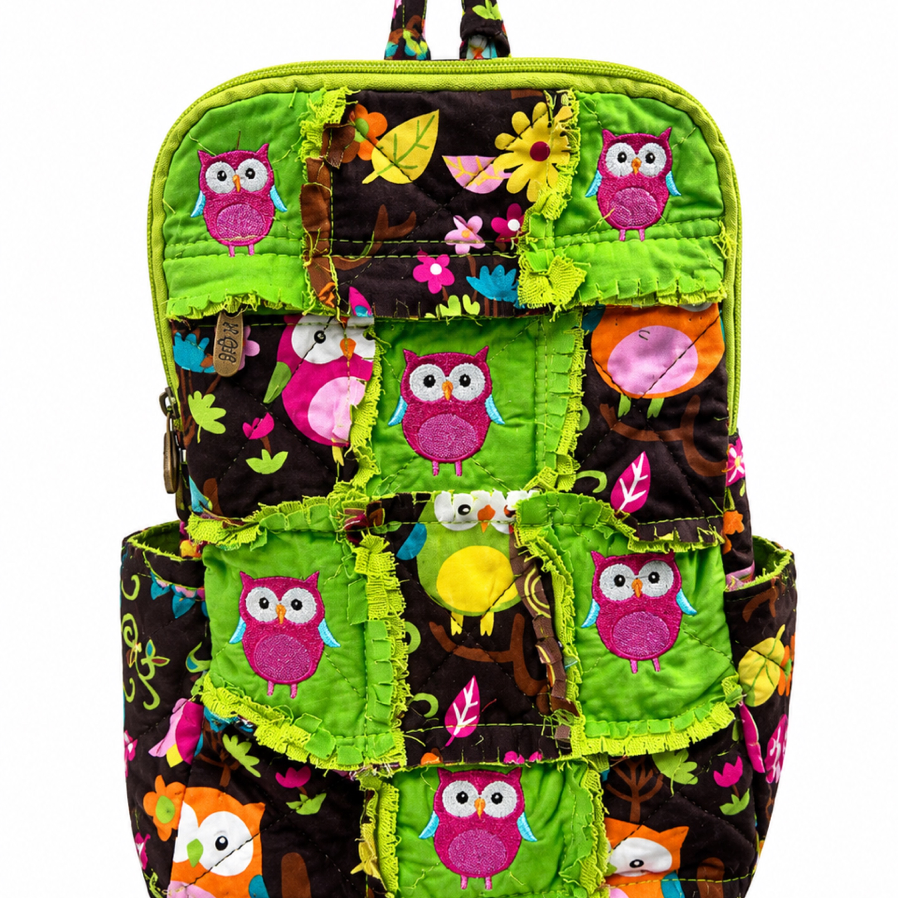 Colorful Owl Patchwork Backpack