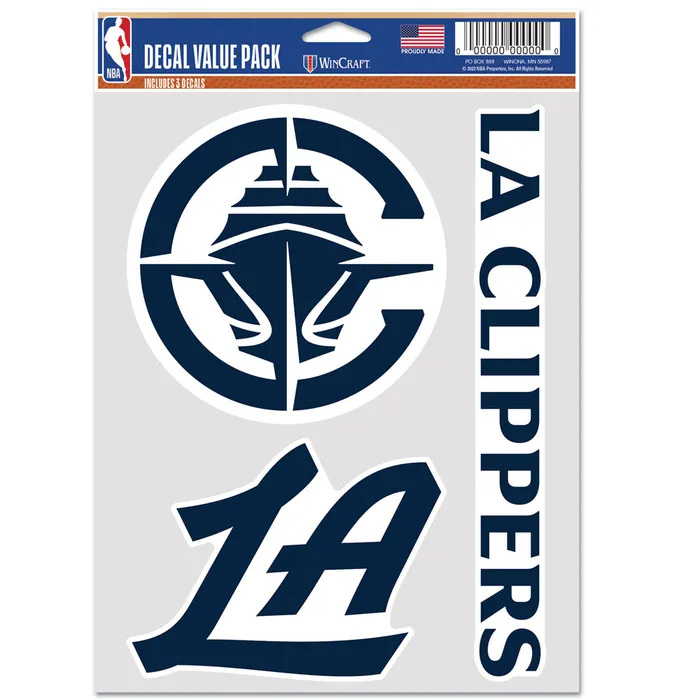 Los Angeles Clippers Multi Use 3 Pack Fan Decals