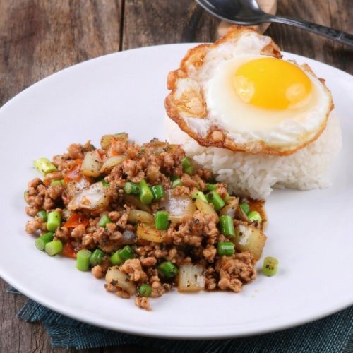 Pad Kra Pao w rice & egg set