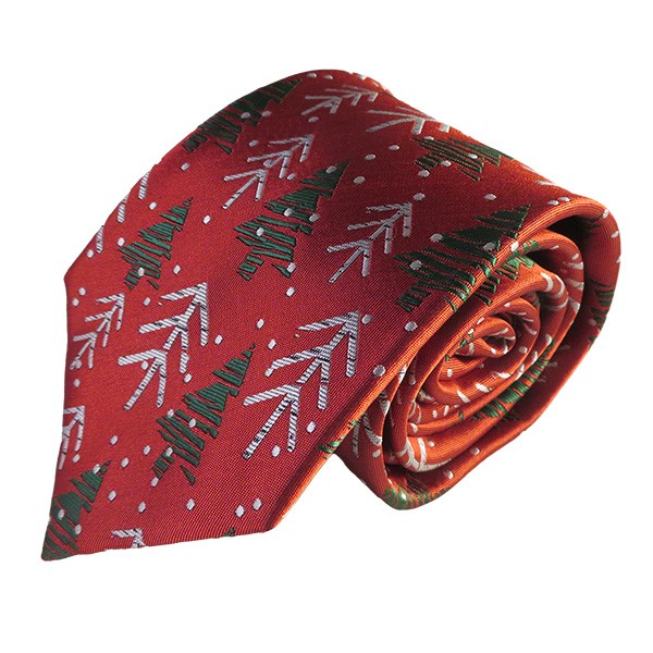 59 X 3.25 Inch Red Green White Christmas Tree Tie