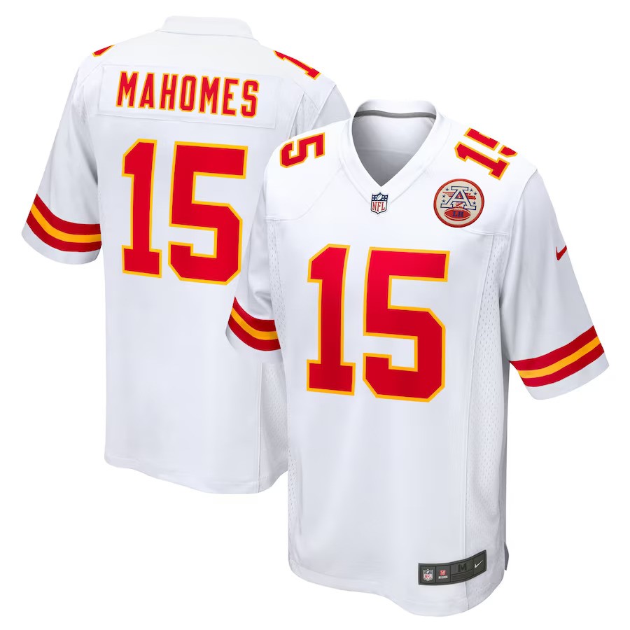 Kansas City Chiefs Patrick Mahomes #15 White Nike Game Jersey