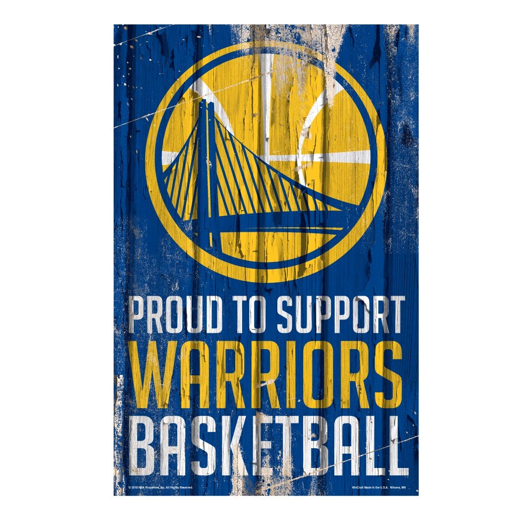Golden State Warriors Proud to Support Wooden Sign 11x17"