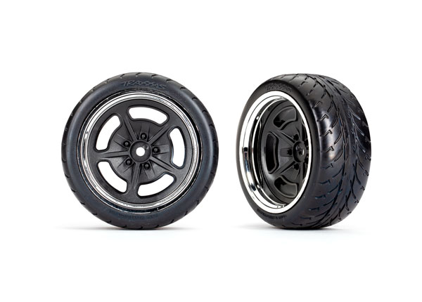 Tires & Wheels Black With Chrome Wheels 9373