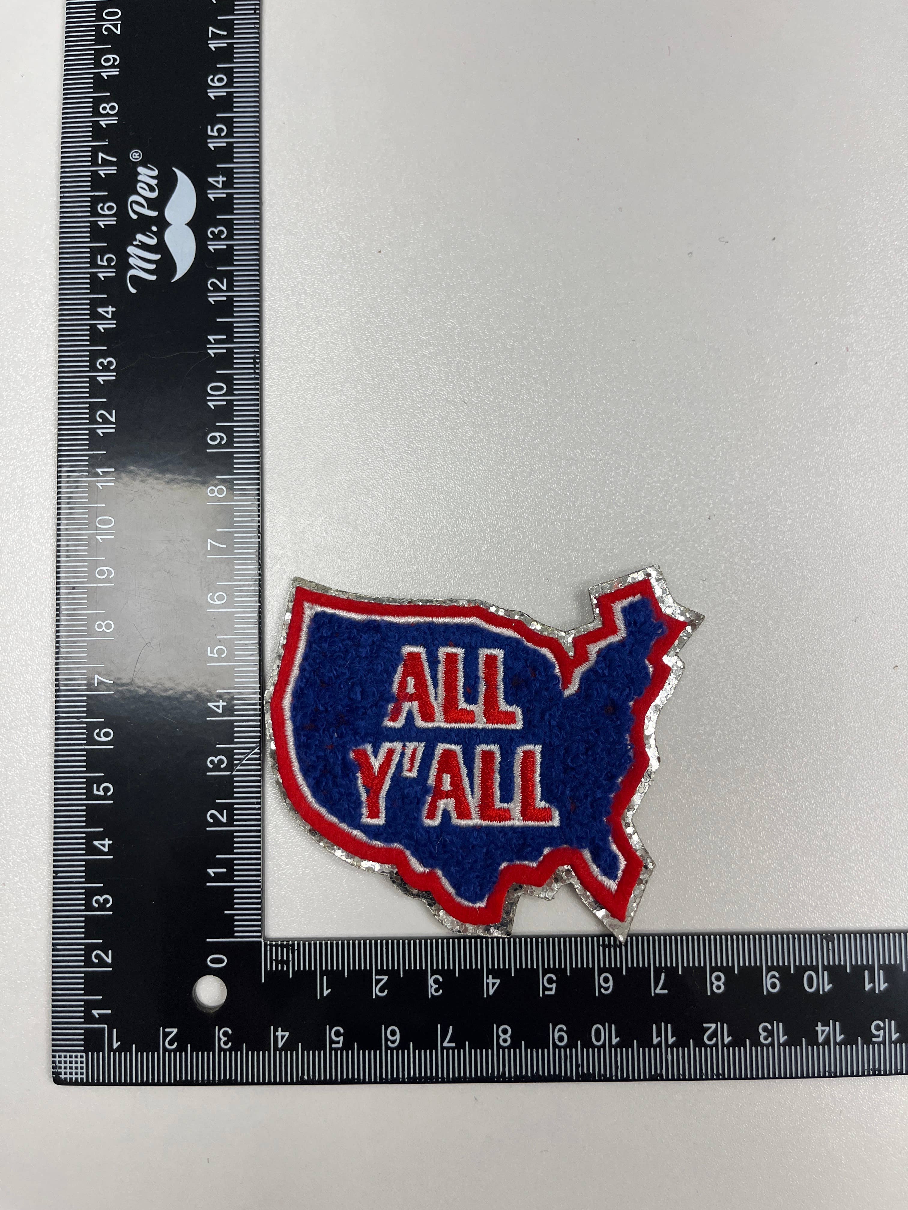All Y'all USA Chenille Patch, America patch, USA, cowboy