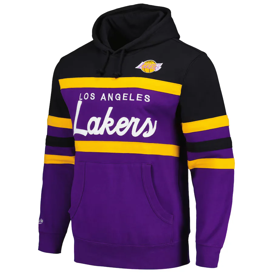 Los Angeles Lakers Script Mitchell and Ness Hooded Sweatshirt