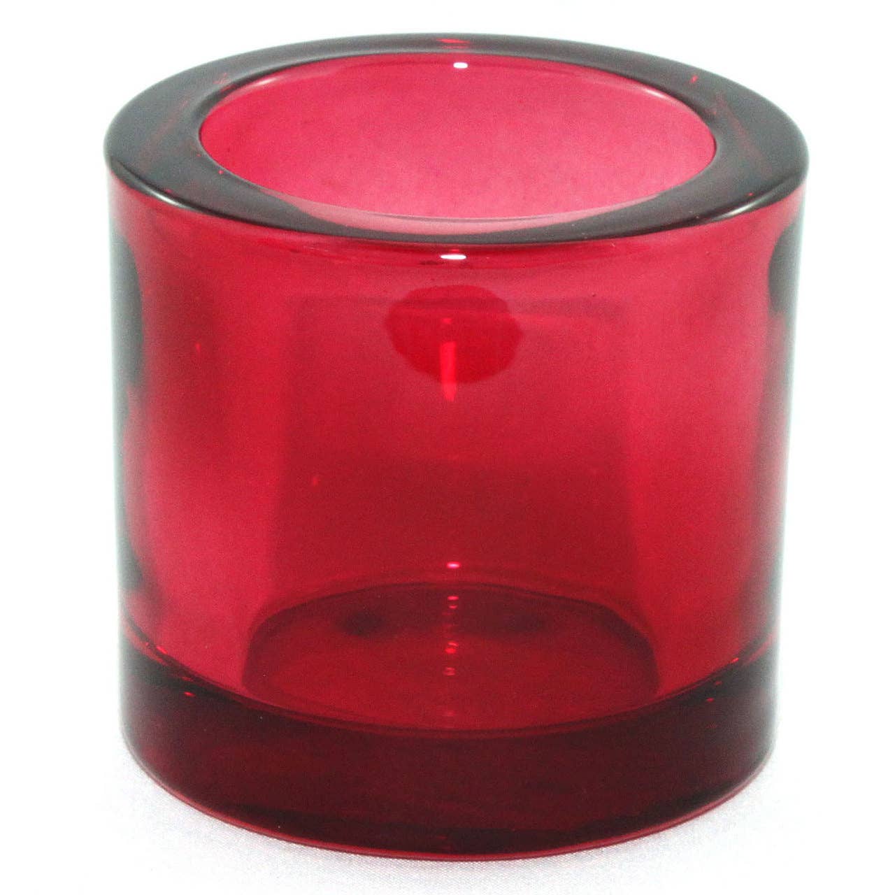 Heavy Glass Votive Holder | Red