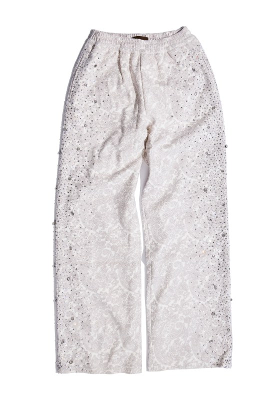 BIRTH OF A ROYAL CHILD ( Cashew Blossom Pearl Sweatpants-WHT )