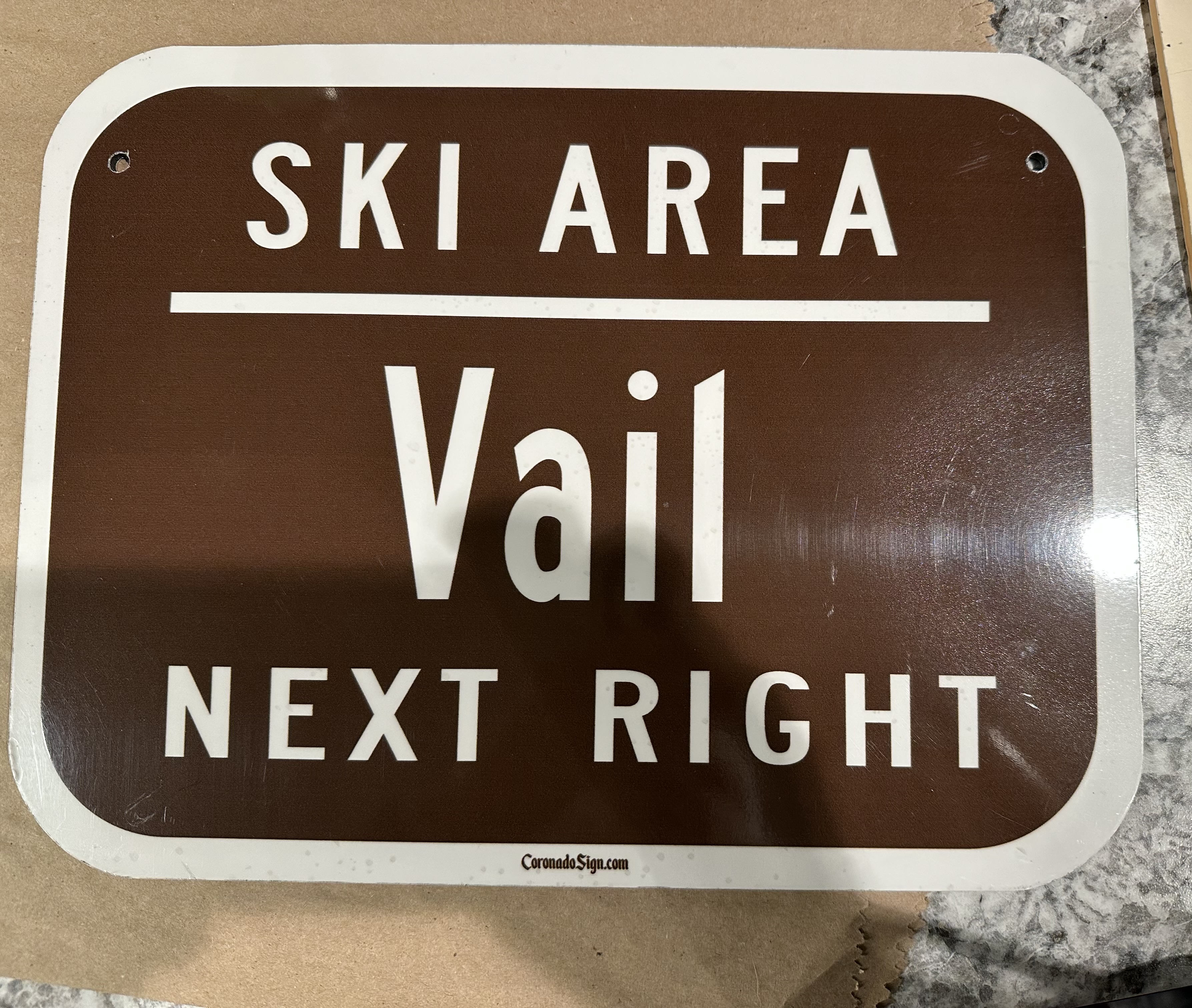 Ski Area Vail Next Right Sign