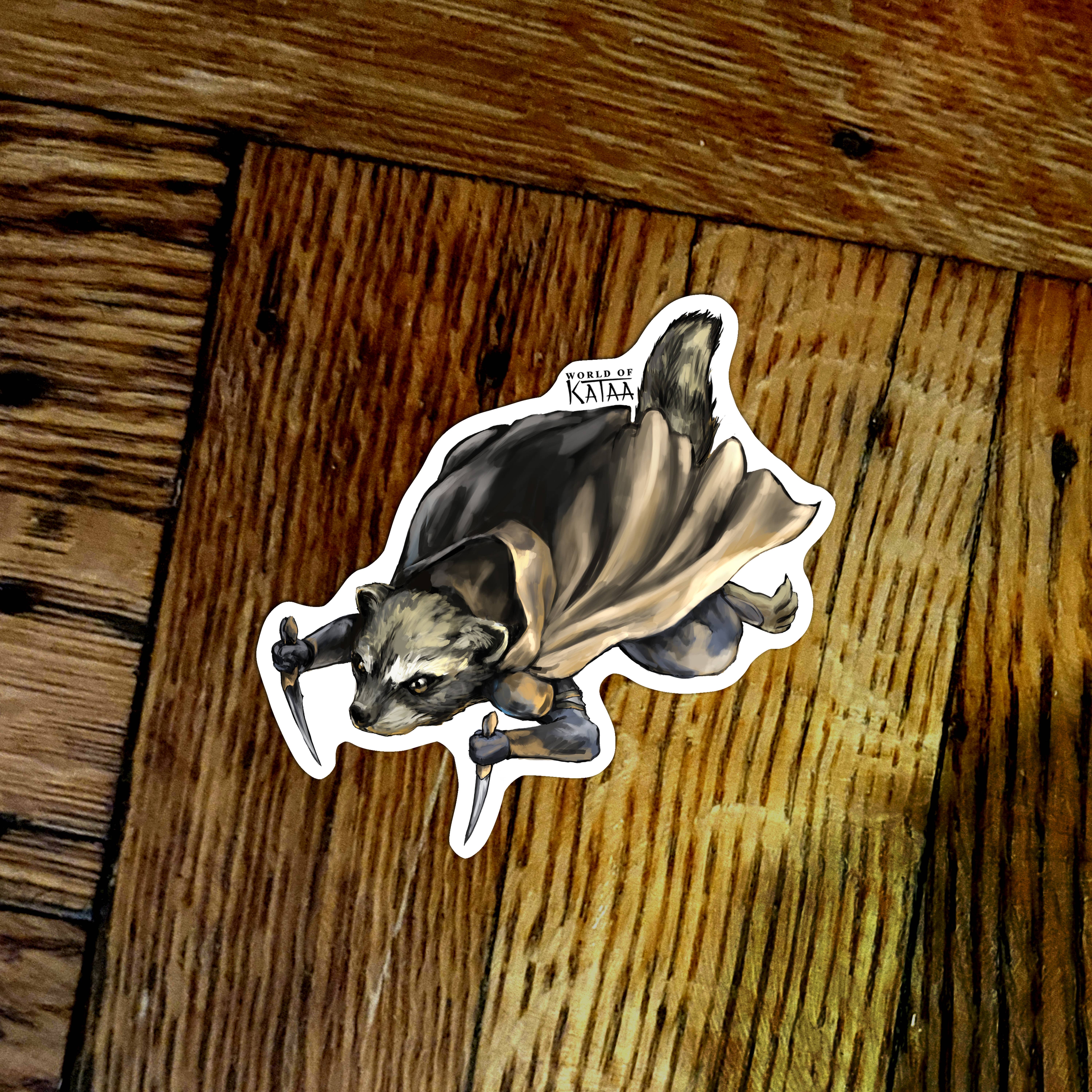 Santi of all Trades - Rogue Raccoon Vinyl Sticker | World of Kataa