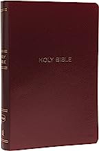 NKJV Holy Bible, Giant Print Center-Column Reference Bible, Burgundy Leather-look, 72,000+ Cross References, Red Letter, Comfort Print: New King James Version by Thomas Nelson