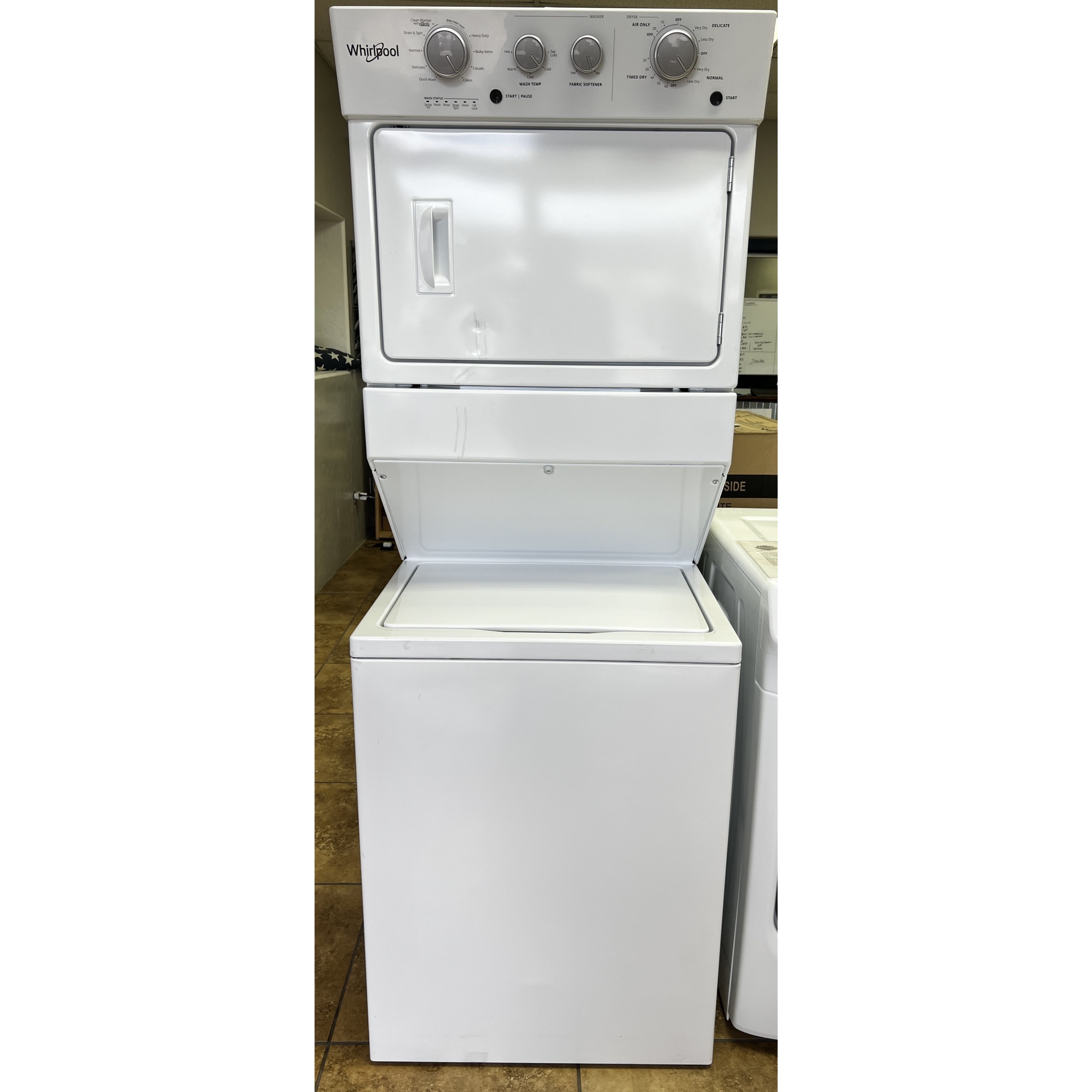 Whirlpool 3.5 cu. ft. Washer & 5.9 cu. Ft. Electric Dryer- Laundry Center WET4027HW