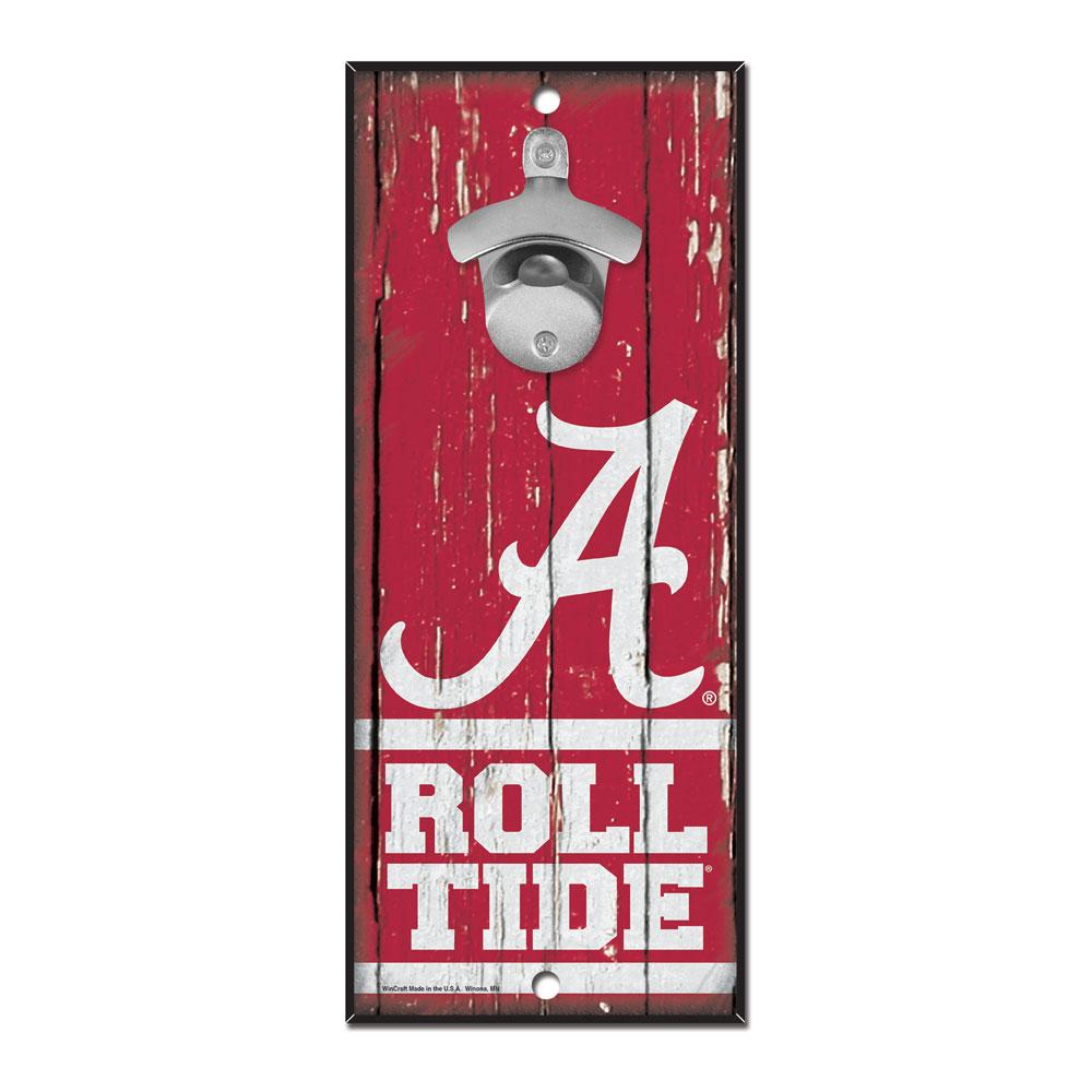 Alabama Crimson Tide Wood Bottle Opener 5x11"