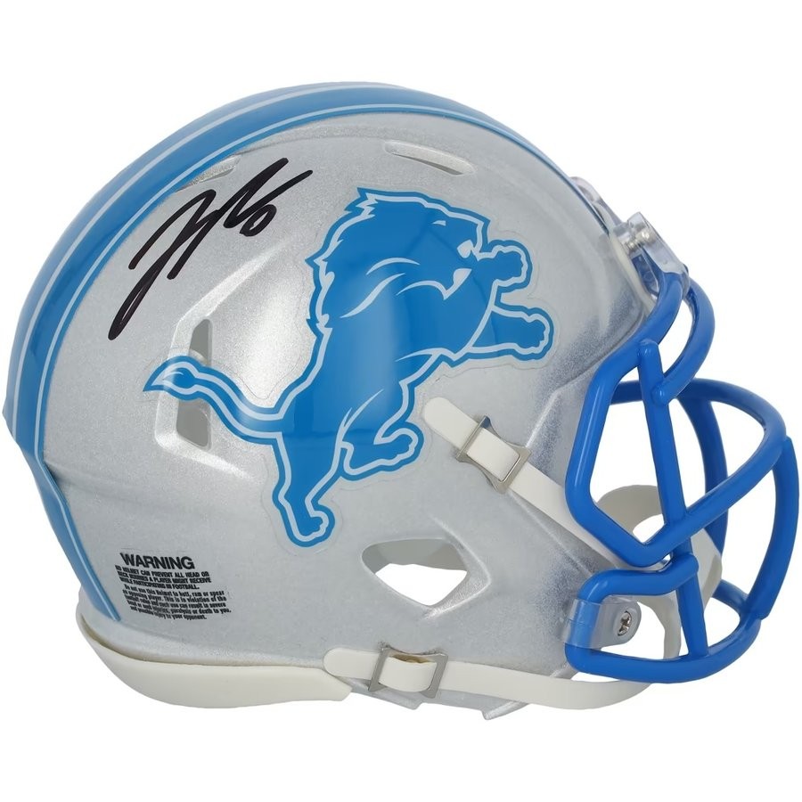 Detroit Lions Jahmyr Gibbs Autographed Riddell Speed Mini Helmet - Fanatics Authenticated