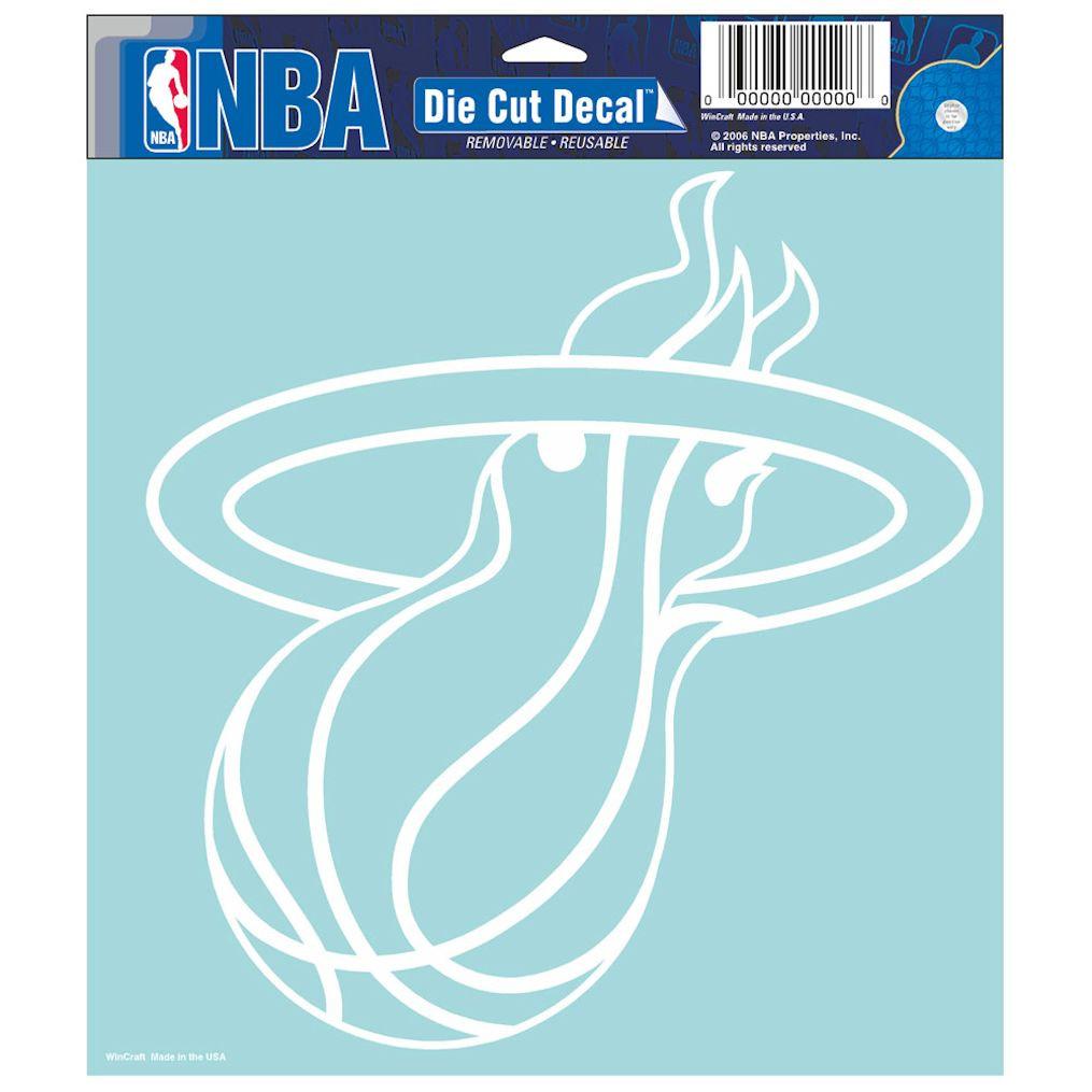 Miami Heat White Perfect Cut Decal 8x8"