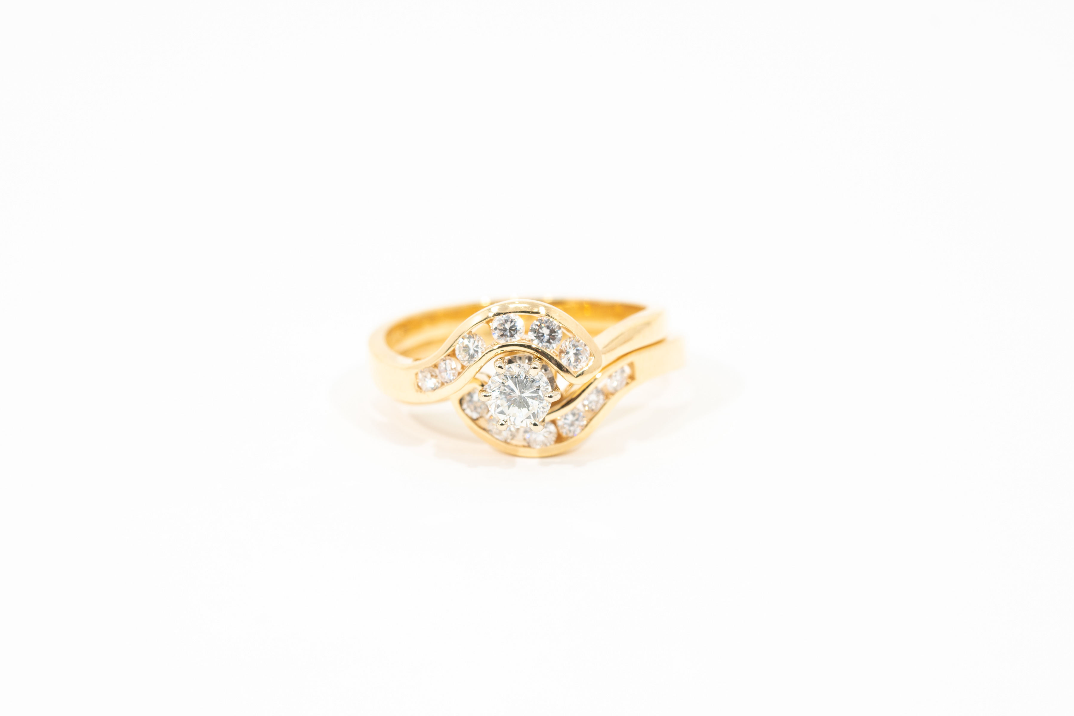Circle of Life 14K Yellow-Gold Wedding Set