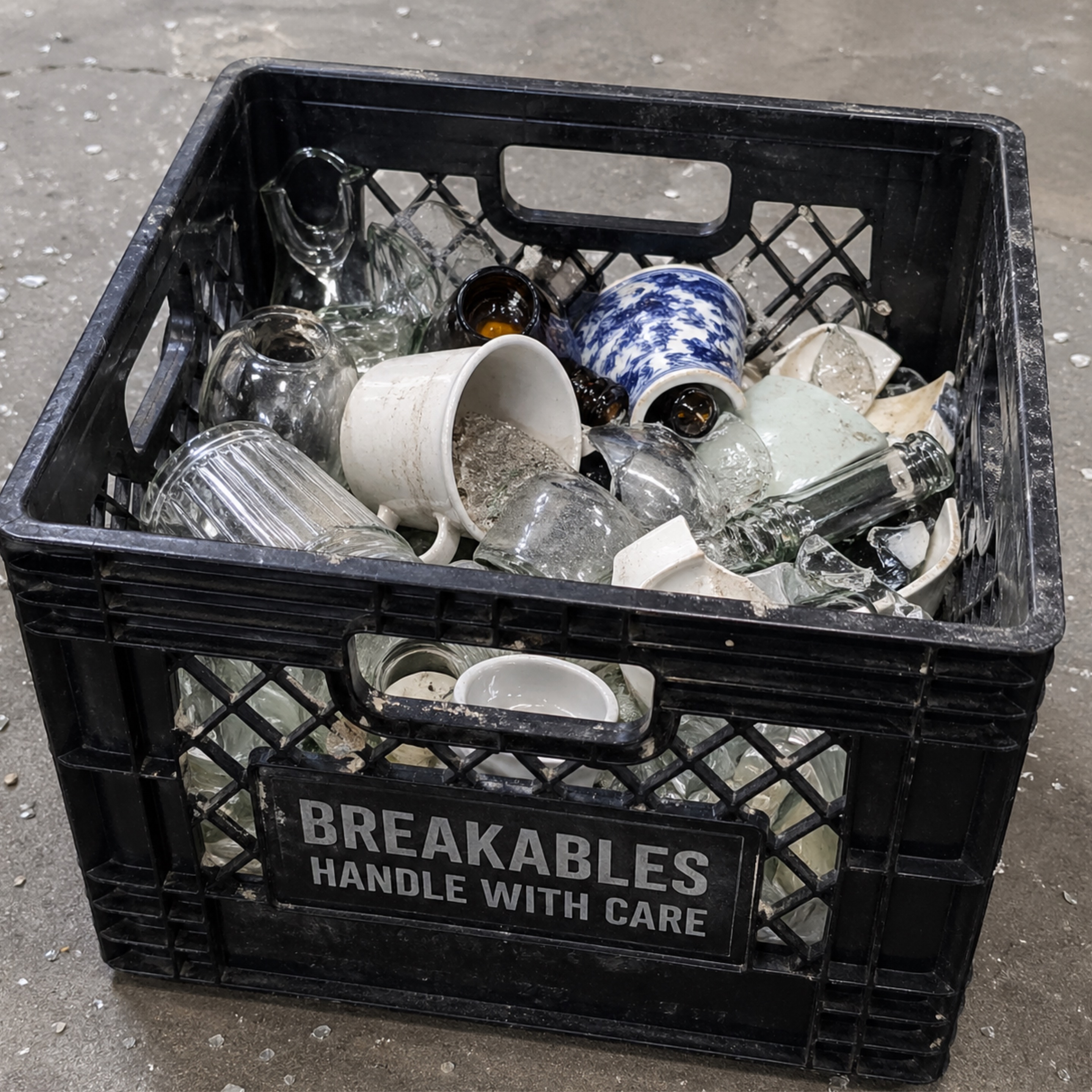 Crate of Dishware
