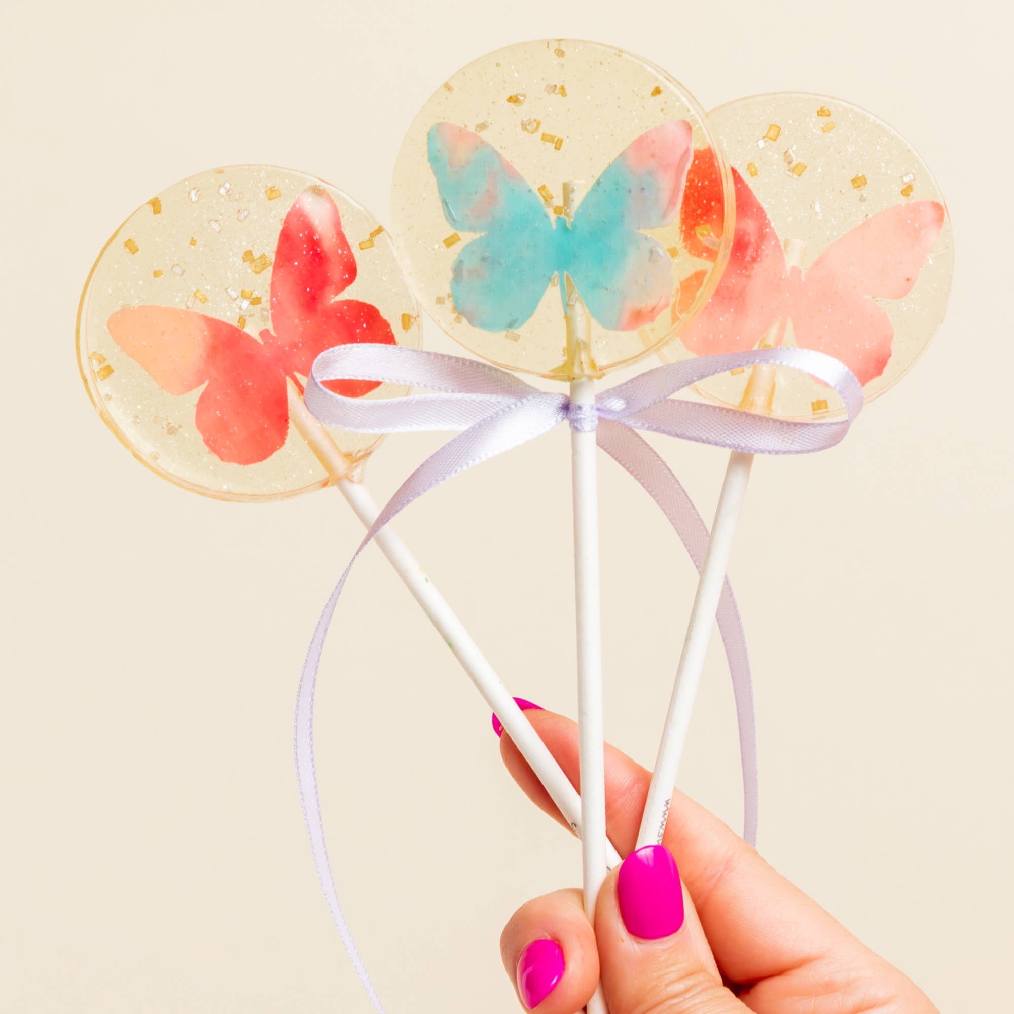 Butterfly Spring Lollipops, Guava, 10/Case- VEGAN