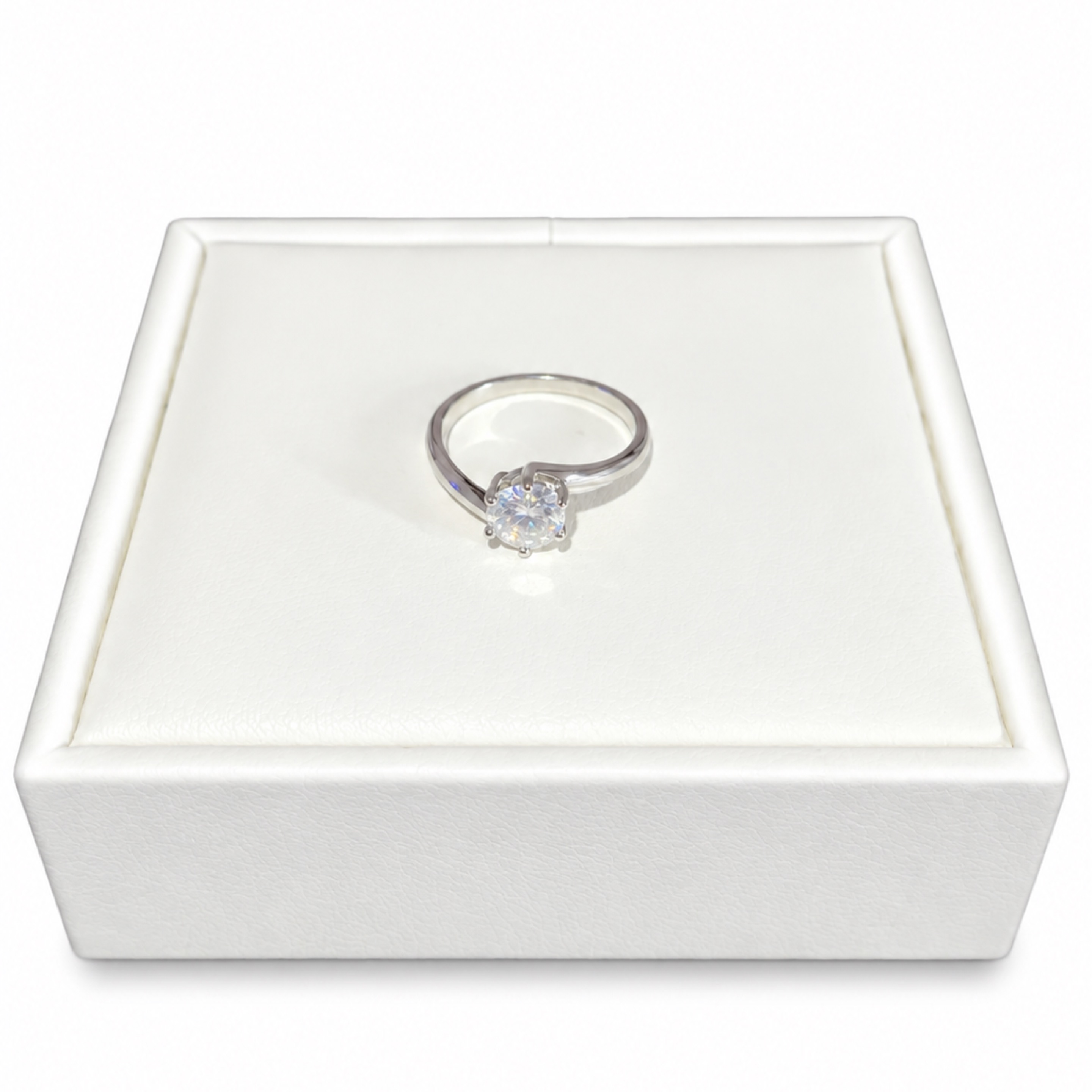 Solitary Swirl Moissanite Ring Sz. 7