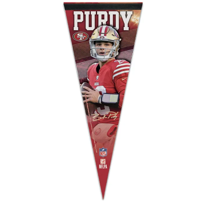 San Francisco 49ers Brock Purdy Premium Pennant 12x30"