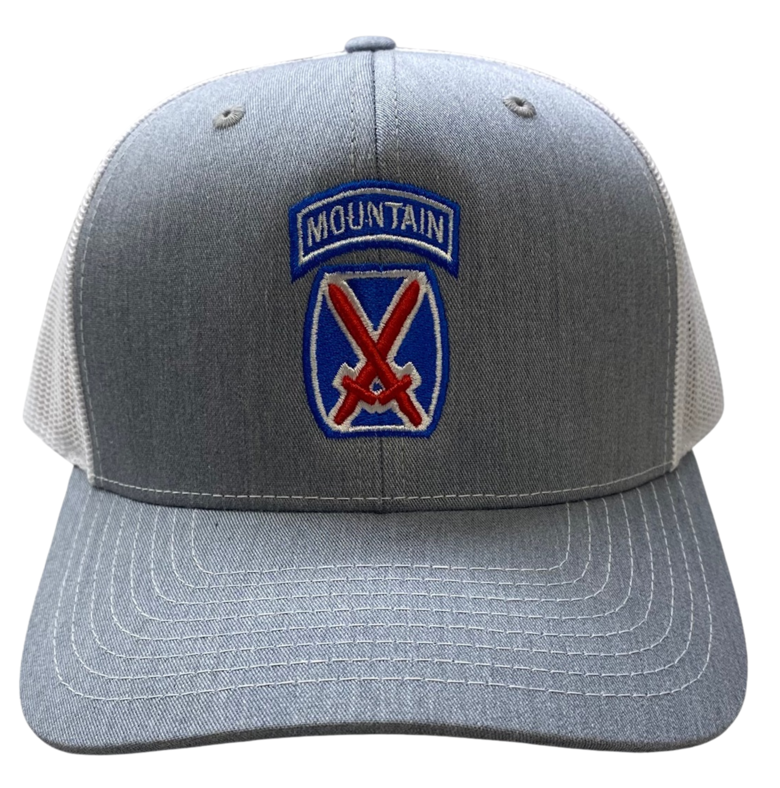 10th Mountain Division Embroidery Grey/White Hat