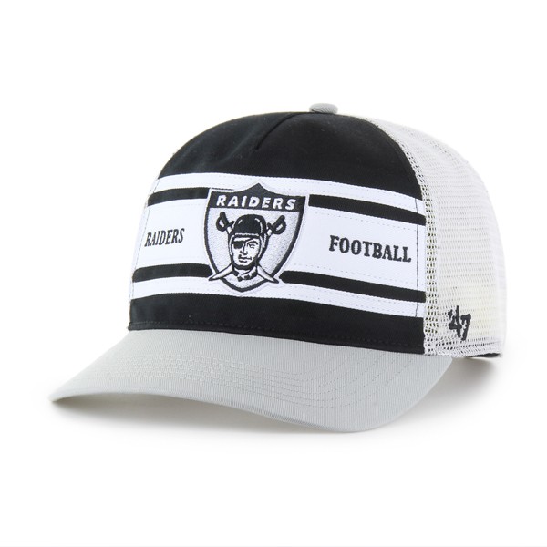 Las Vegas Raiders Black Historic Double Header '47 Brand Trucker Snapback Hat