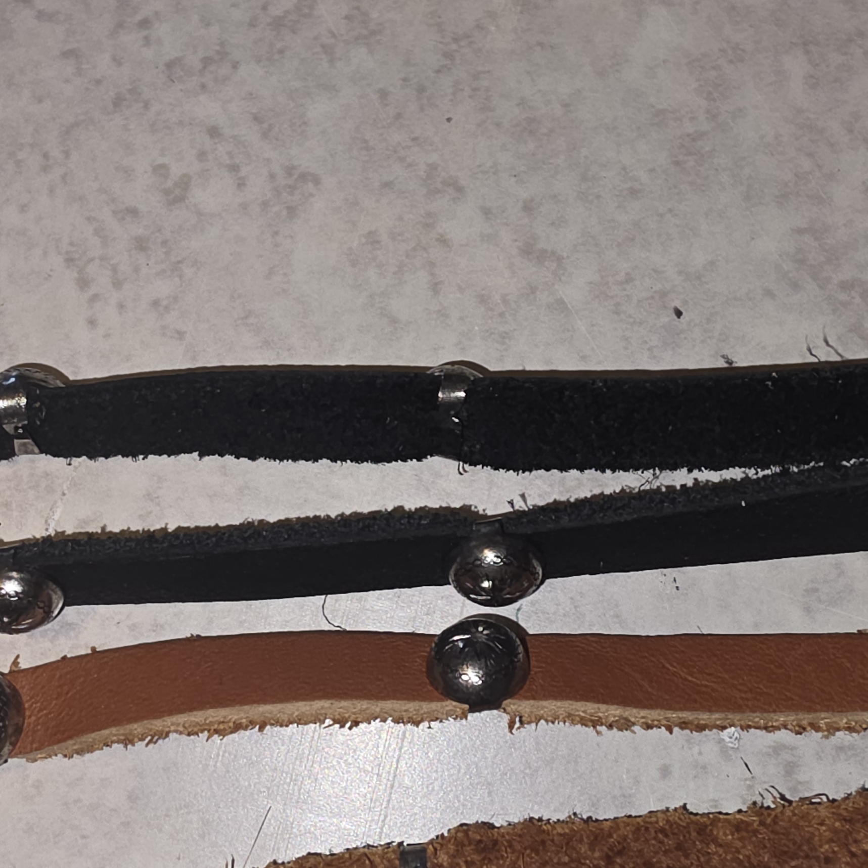 HB Lthr w/ Conchos Tie  MADE IN USA    3/3