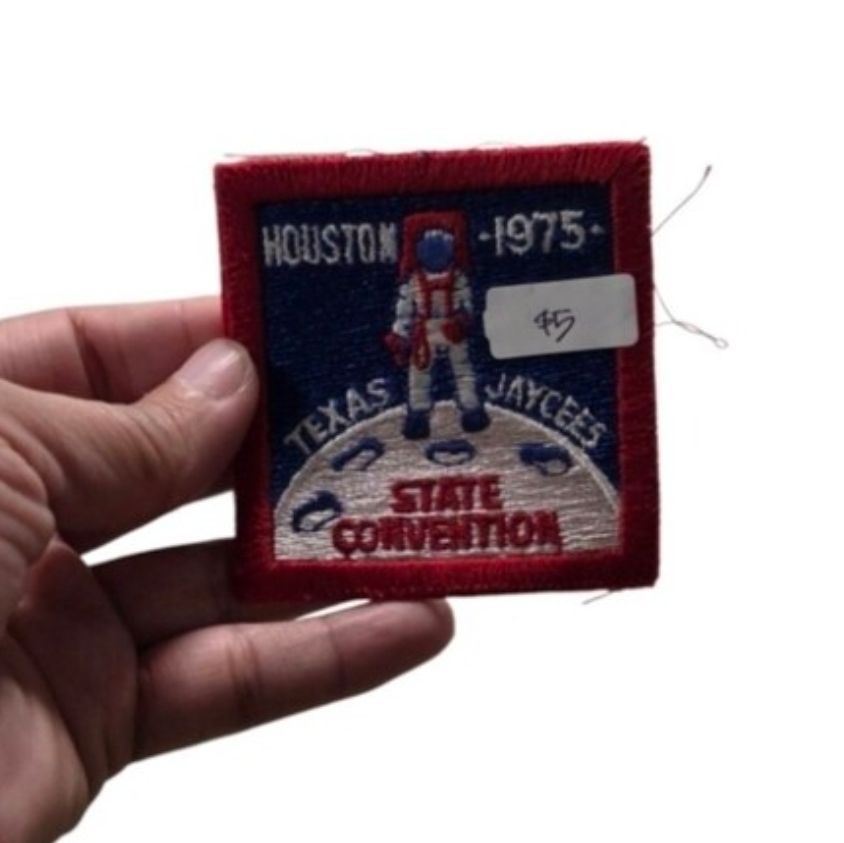 Vintage Red and Blue Houston Texas Jaycees State Convention 1975 Patch