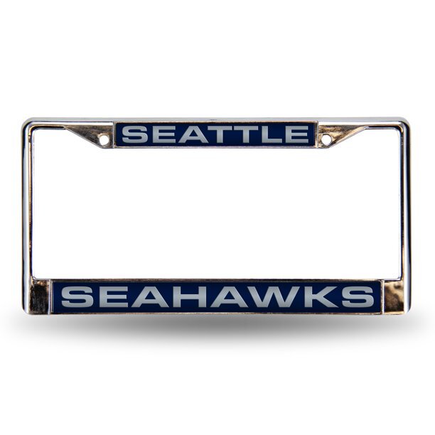 Seattle Seahawks Blue Laser Chrome License Plate Frame
