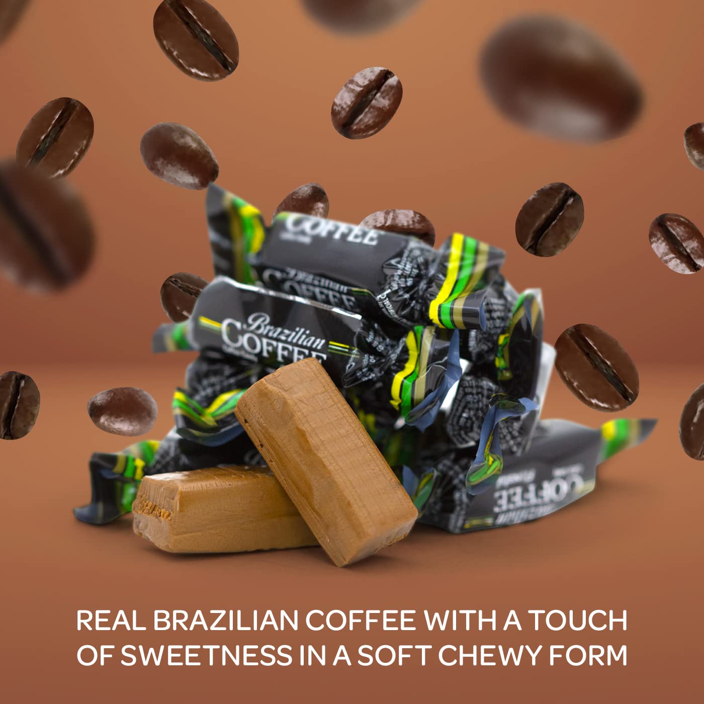 Brazilian Coffee Taffy Candy Soft Lightly Sweet 5 lb Bag