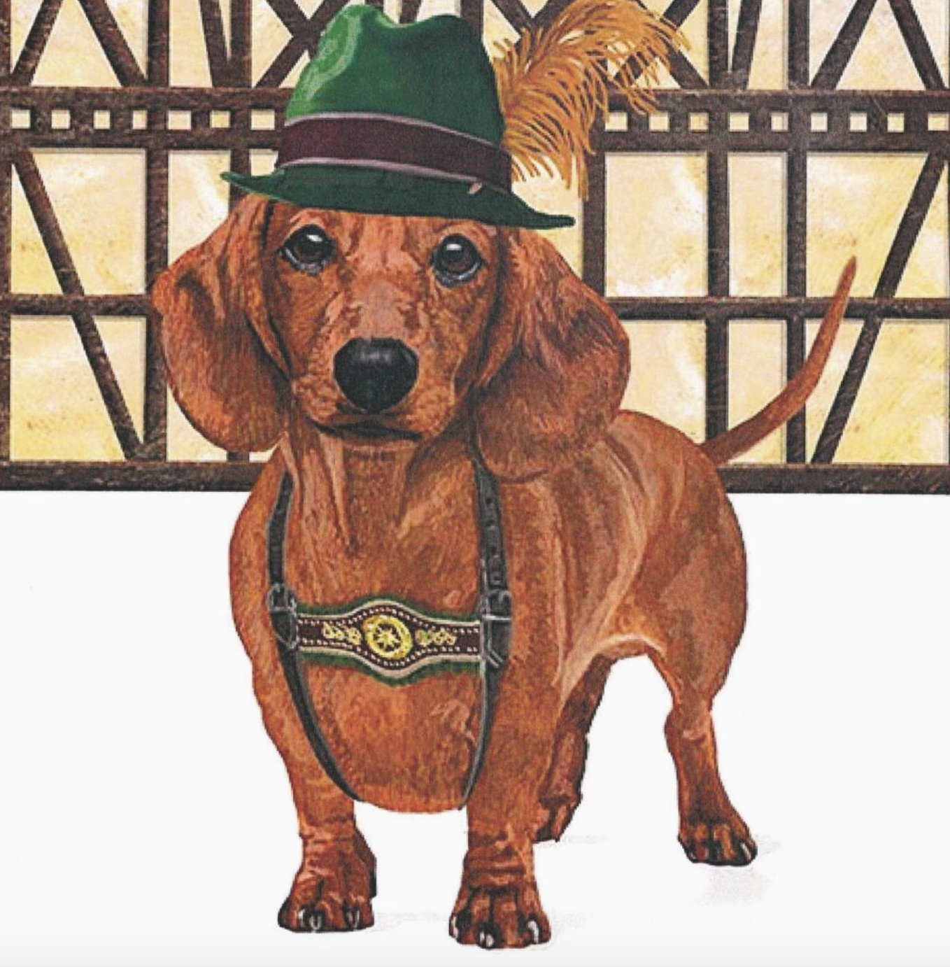 Oktoberfest Dachshund Cocktail Napkin