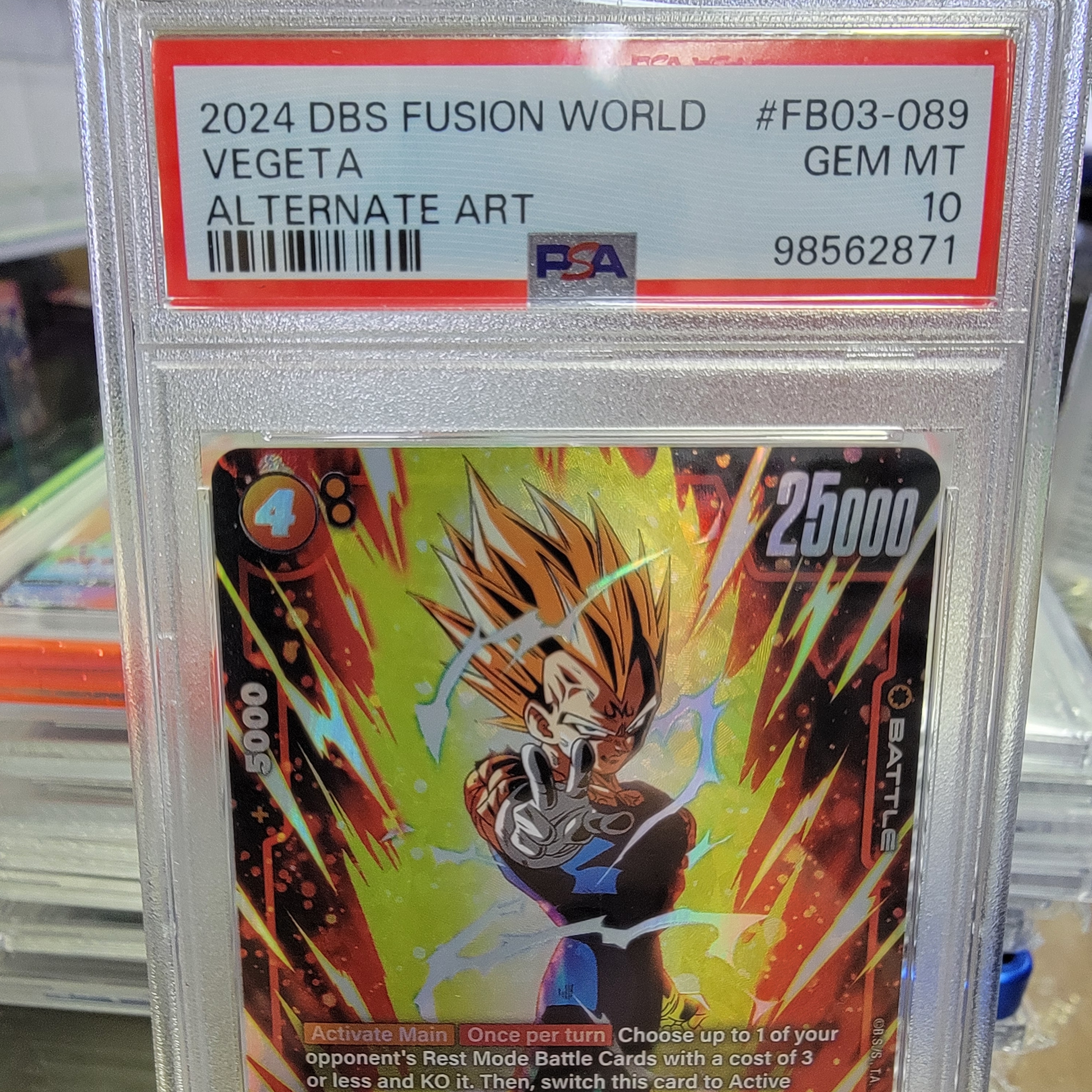 Psa 10 Vegeta FB03-089 Alt Art Graded Card