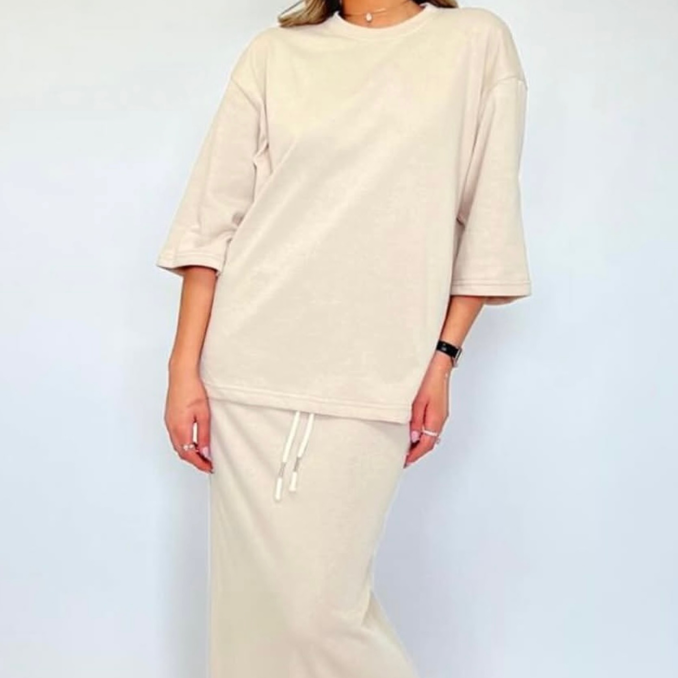 2 Piece Oversized Set in Beige — product photo