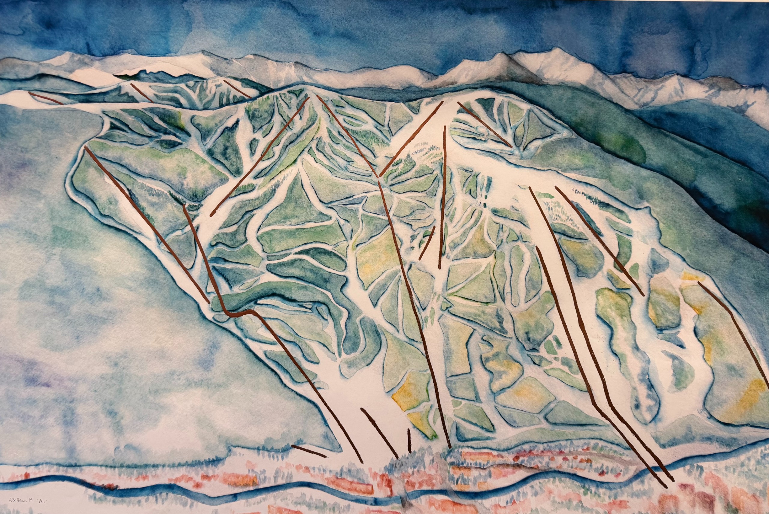 Vail Mountain Watercolor Poster
