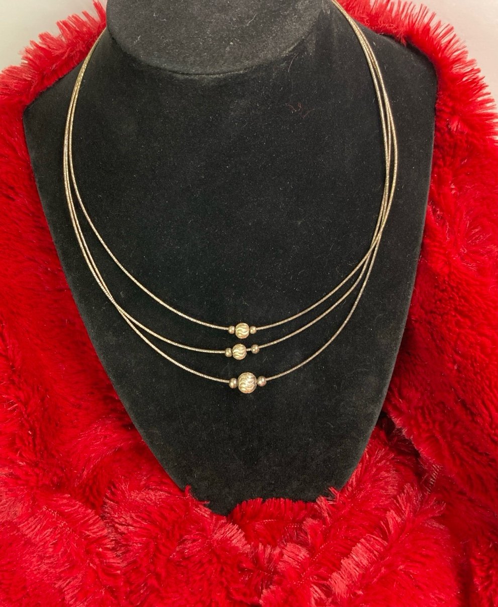 925 Sterling Silver 3 Strand Necklace by Dydema