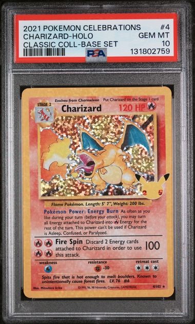 2021 POKEMON CELEBRATIONS CLASSIC COLLECTION #4 CHARIZARD-HOLO CLASSIC COLL-BASE SET