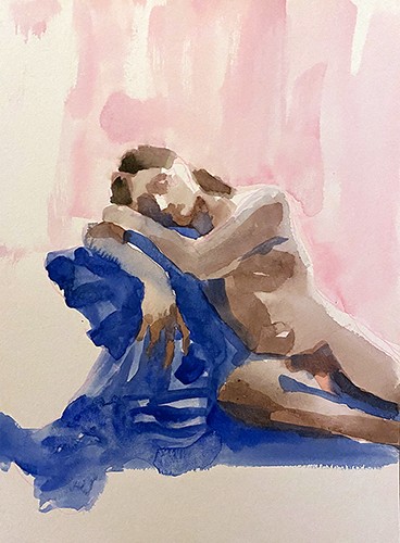 Original watercolor painting, title