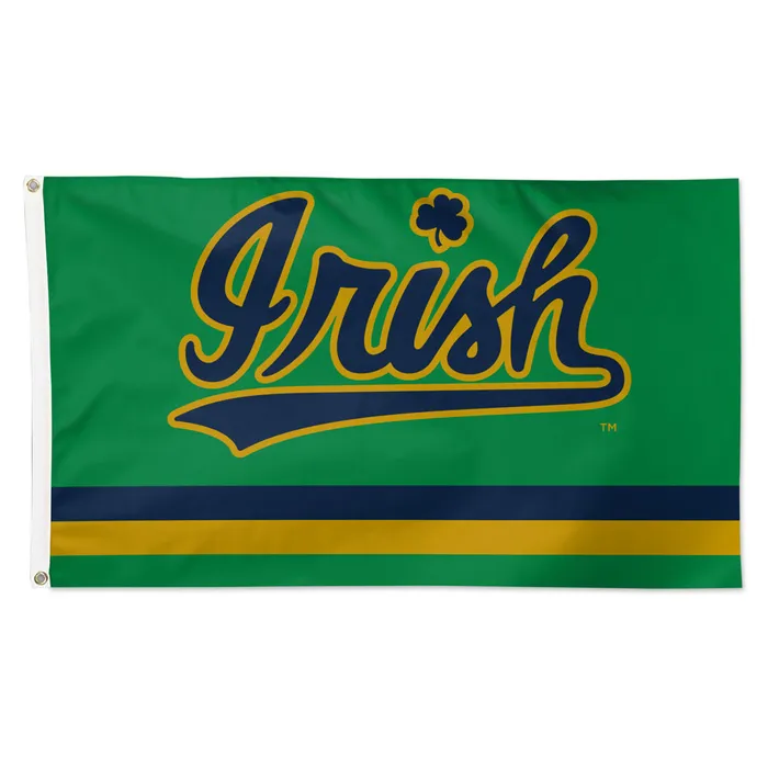 Notre Dame Fighting Irish Deluxe Kelly Green Team Edition Flag 3x5'