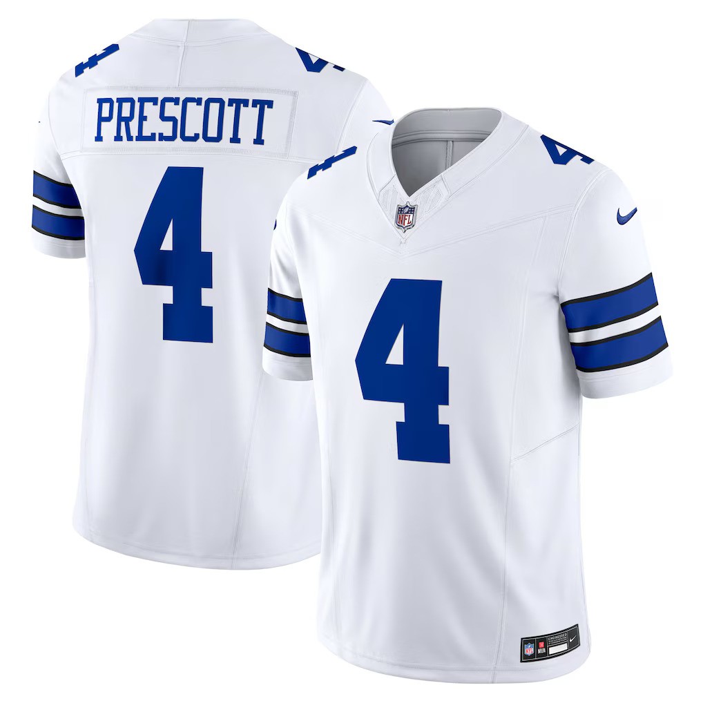Dallas Cowboys Dak Prescott #4 White Nike Vapor F.U.S.E Limited Jersey