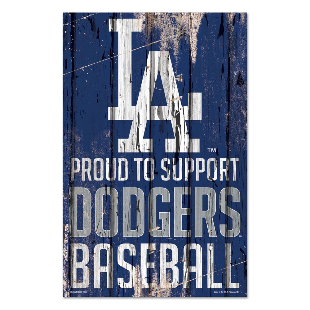Los Angeles Dodgers Proud to Support Wooden Sign 11x17"