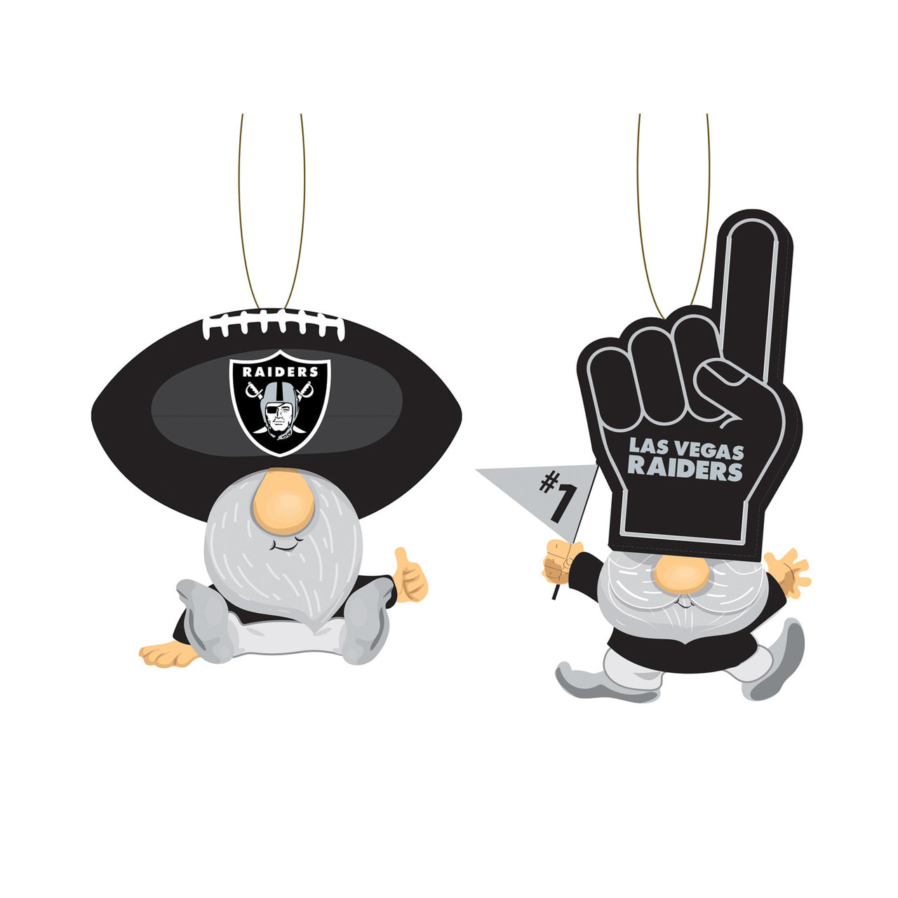 Las Vegas Raiders Gnome Fan Ornaments 2 pack
