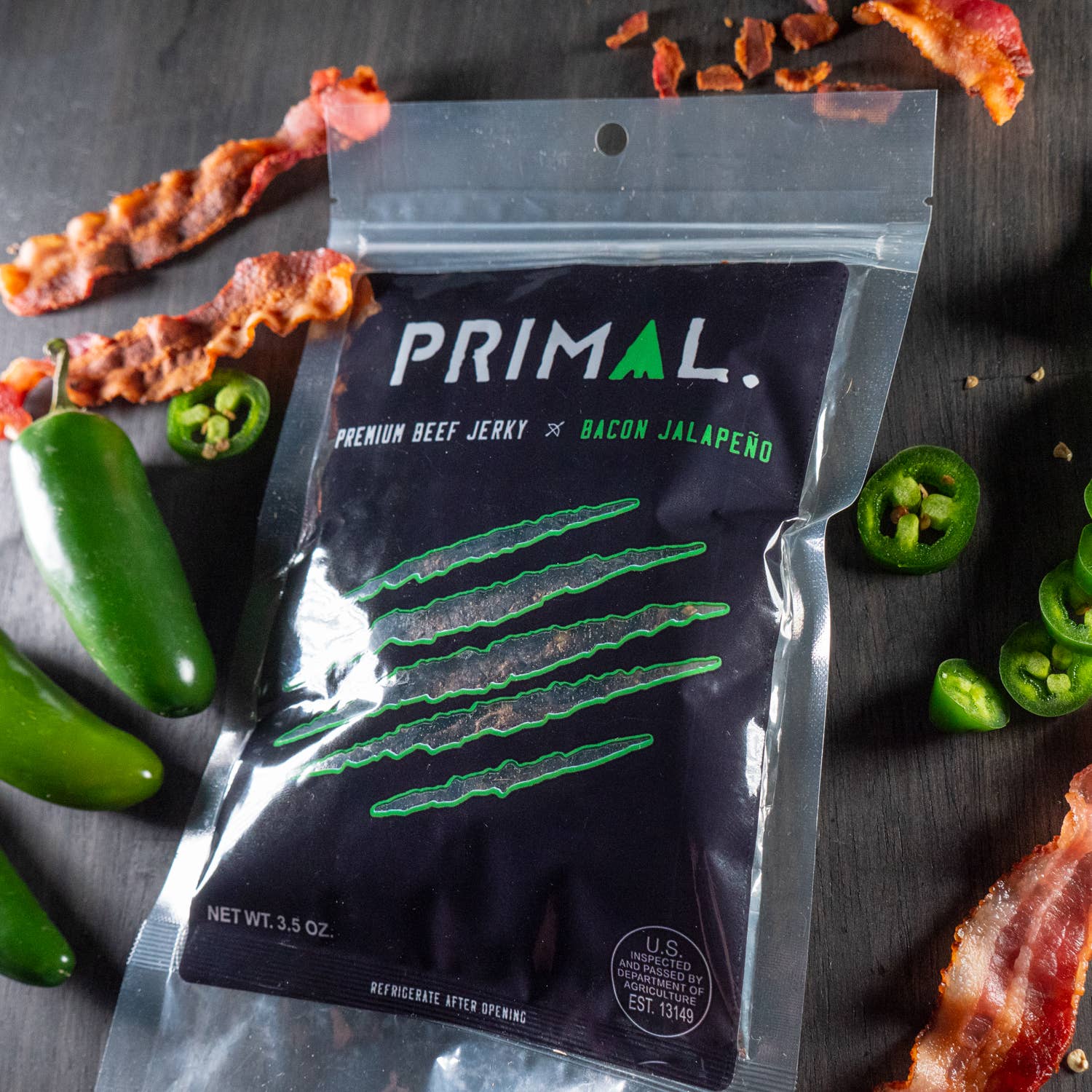 Primal Bacon/Jalapeno Beef Jerky 3.5oz