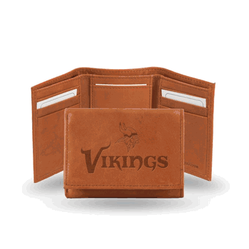 Minnesota Vikings Tri-fold Embossed Leather Wallet