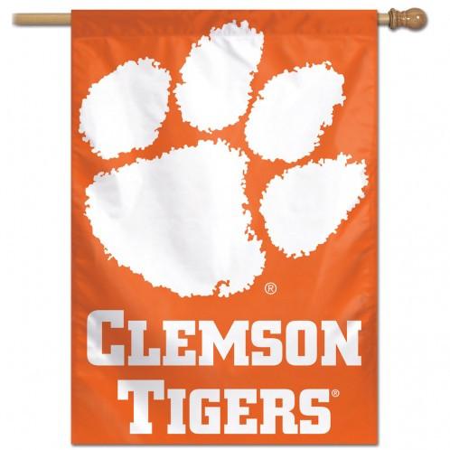 Clemson Tigers Wordmark Vertical House Flag 28x40"