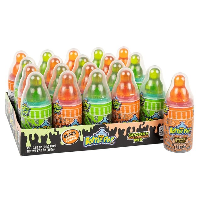 Bazooka Halloween Baby Bottle Pop Blaco Powder 0.85oz 20ct