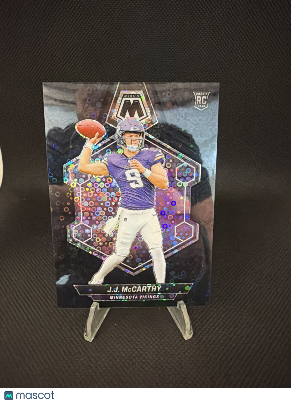 2024 Panini Mosaic J.J. McCarthy Finite Black Disco 1/1 RC