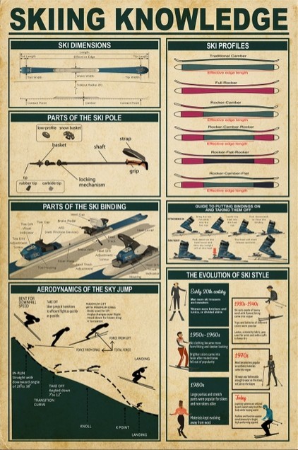 Skiing Knowledge Poster 16"x24"