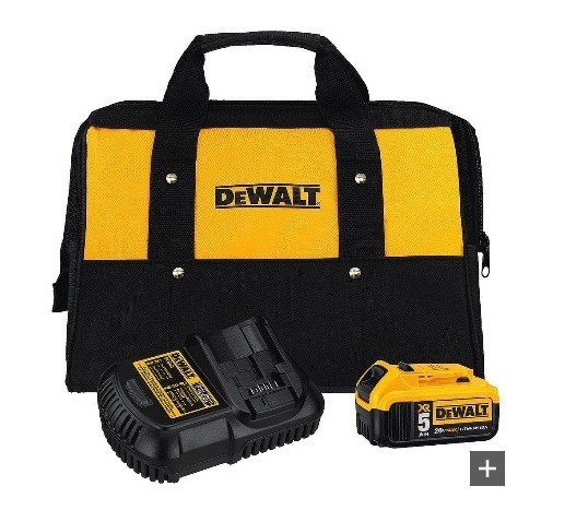 DEWALT 20V MAX 5Ah Battery and Charger Kit with Bag