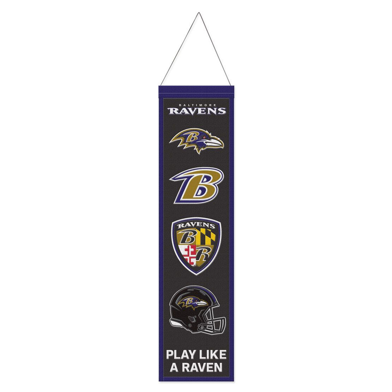 Baltimore Ravens Wool Evolution Banner 8x32"
